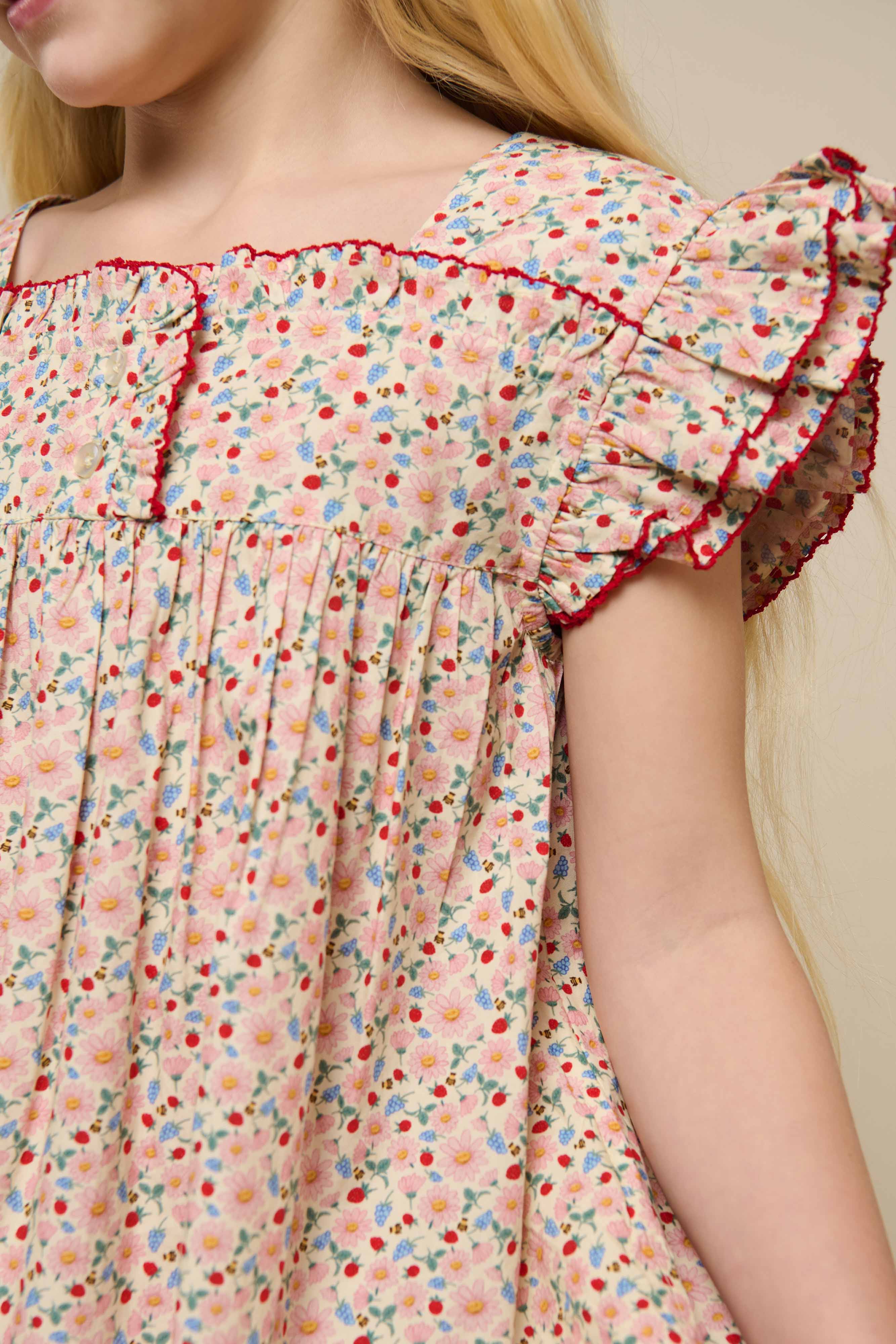 Blumendruck-Popeline-Kleid - Tween - Rose | 100961 Poppy