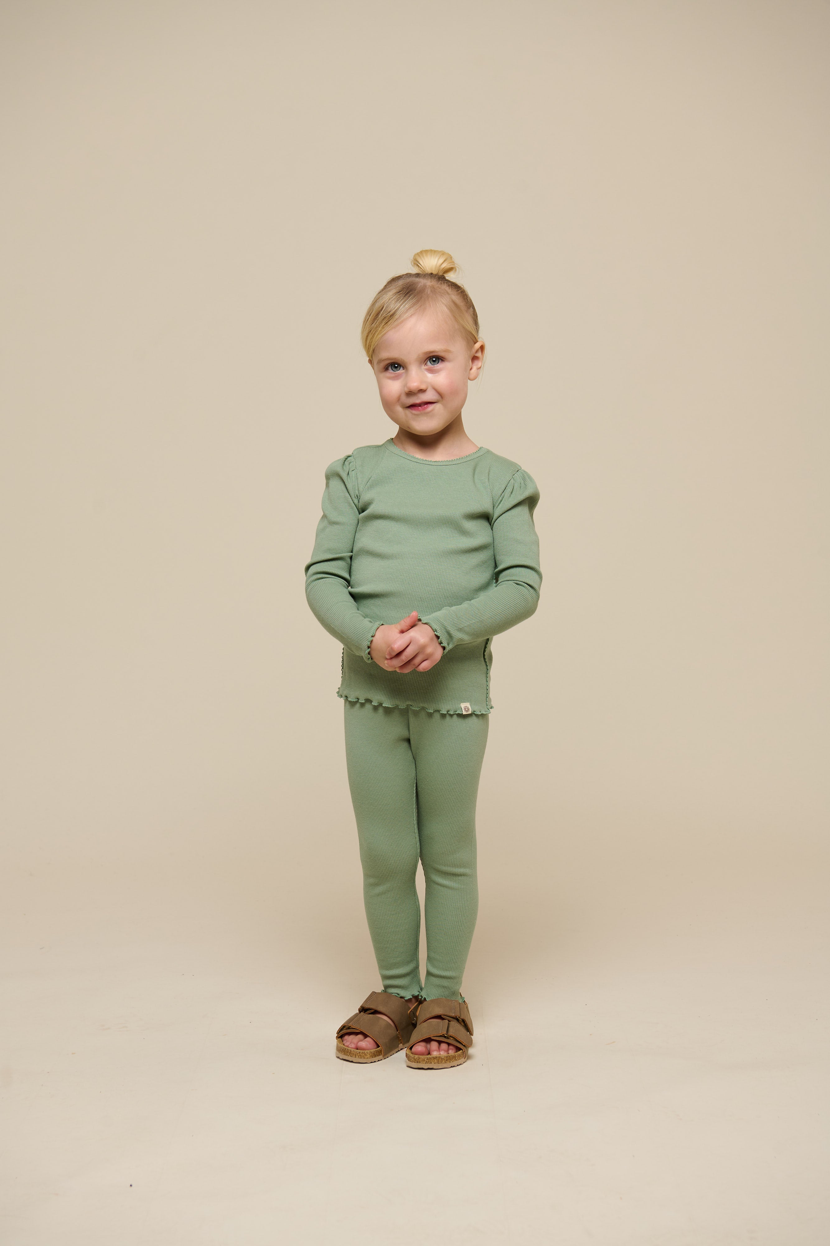 Modal-Ripp-Leggings - Kids - Dusty Green | 101326 Lottie