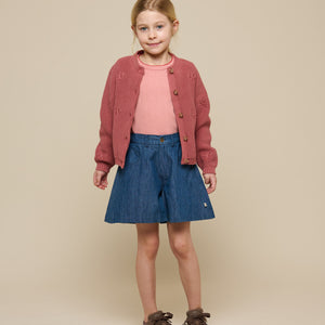 Baumwollstrickjacke mit Schleifen - Tween - Old Rose | 100793 Freya