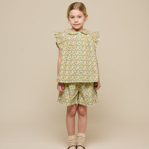 Poplin-Rüschentop mit Blumenprint - Tween - Green | 100951 Poppy