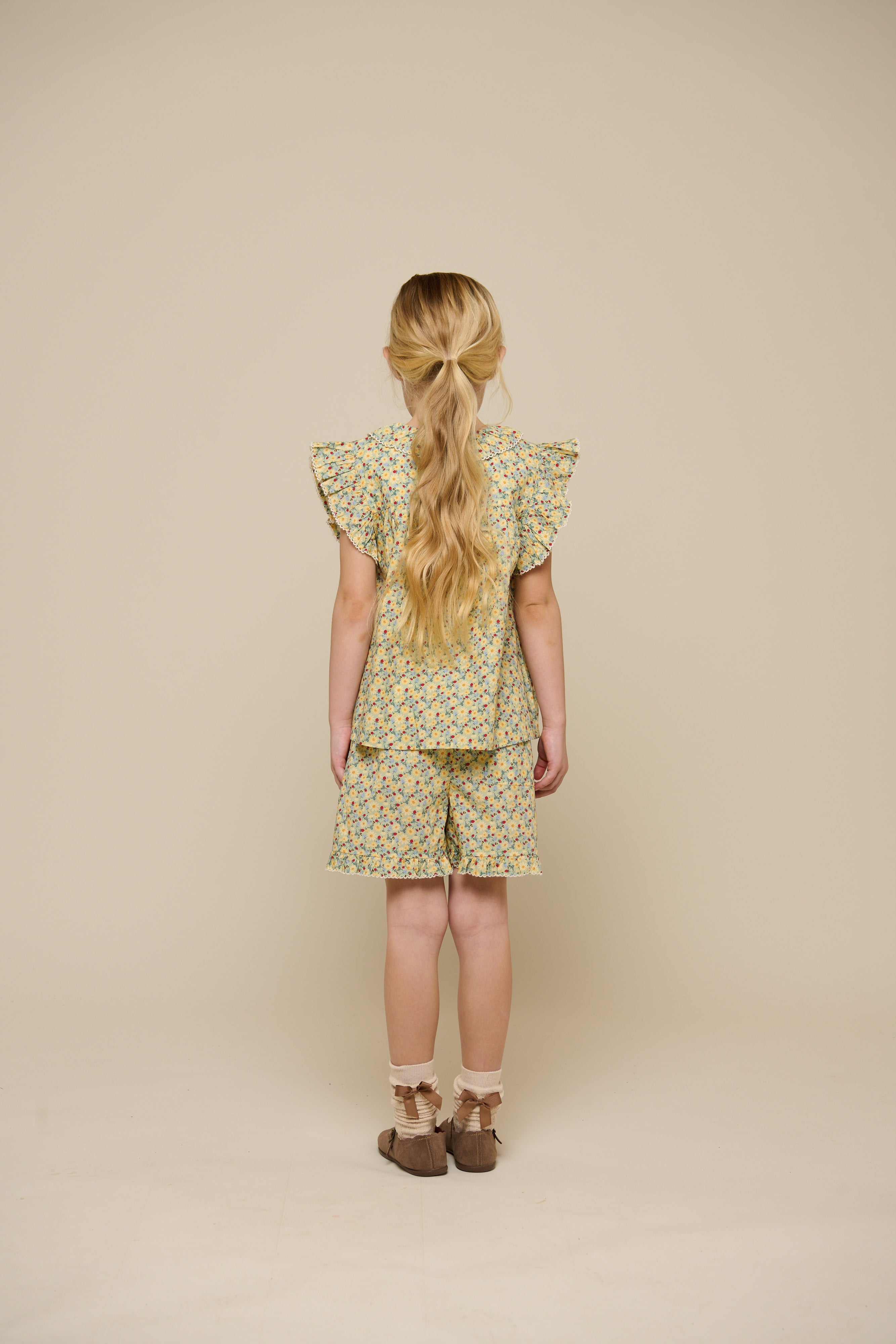 Poplin-Rüschentop mit Blumenprint - Tween - Green | 100951 Poppy