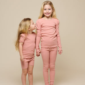 Langärmeliges T-Shirt aus Modalripp - Tween - Rose Tan | 101307 Lottie